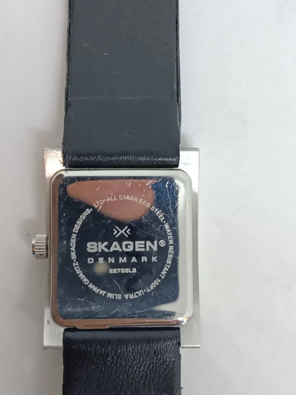 Skagen 227SSLB Women's 24mm x 31mm Rectangle Dial S/Steel Quartz Watch NEW BATT